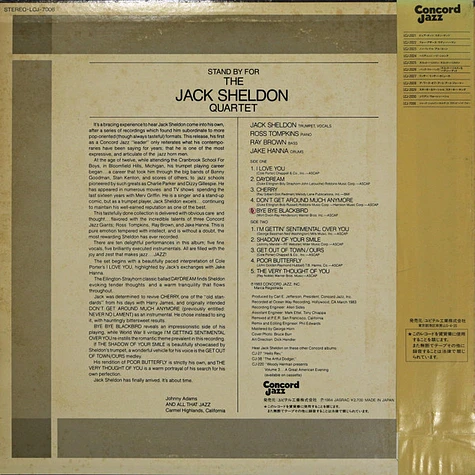 The Jack Sheldon Quartet - Stand By For