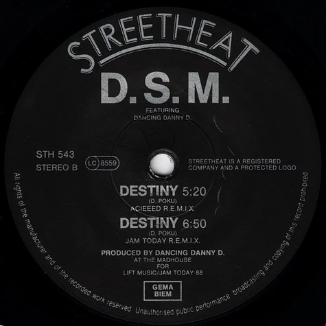 DSM - Destiny (The DMC Remixes)