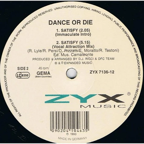 Dance Or Die - Satisfy