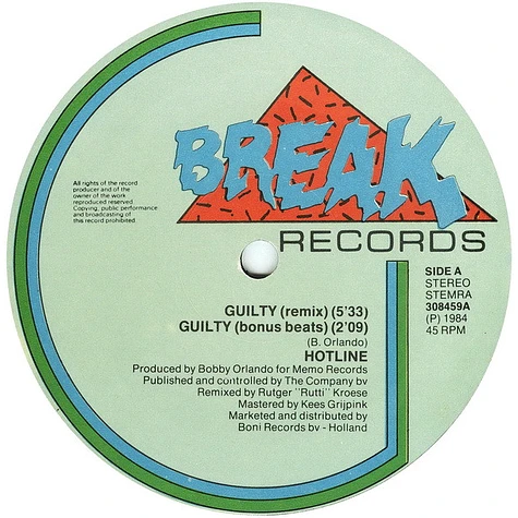 Hotline - Guilty (Special Remix By Rutger "Rutti" Kroese)