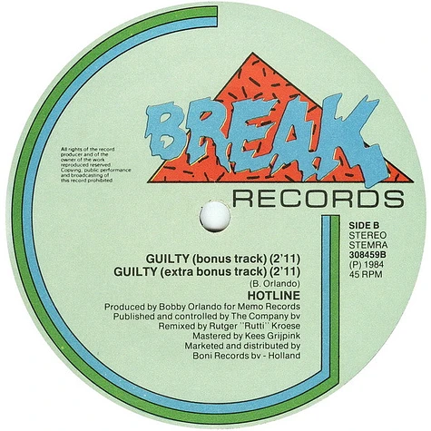 Hotline - Guilty (Special Remix By Rutger "Rutti" Kroese)