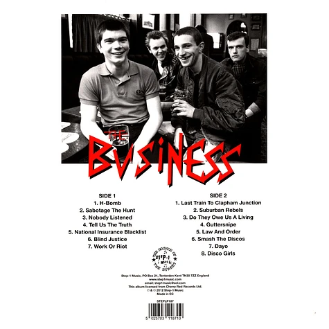 The Business - Smash The Discos Red Vinyl Edtion