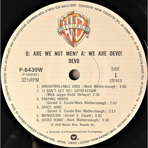 Devo - Q: Are We Not Men? A: We Are Devo! = 頽廃的美学論