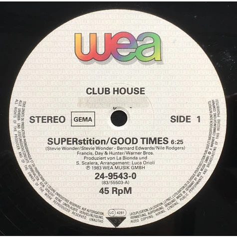 Club House - Superstition Medley Good Times (Special Dance Mix)