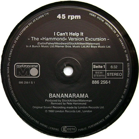 Bananarama - I Can't Help It (Remix)