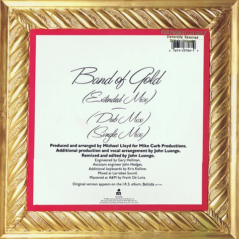 Belinda Carlisle Featuring Freda Payne - Band Of Gold