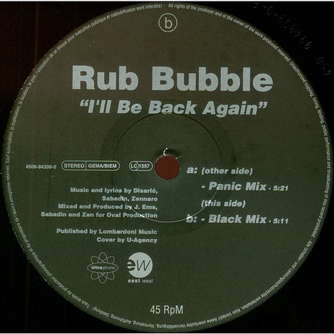 Rub Bubble - I'll Be Back Again