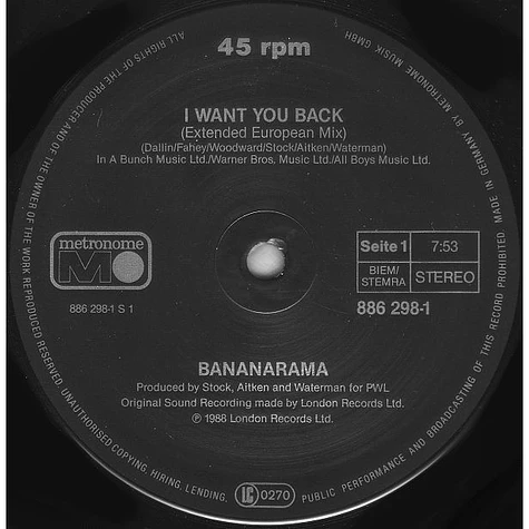 Bananarama - I Want You Back