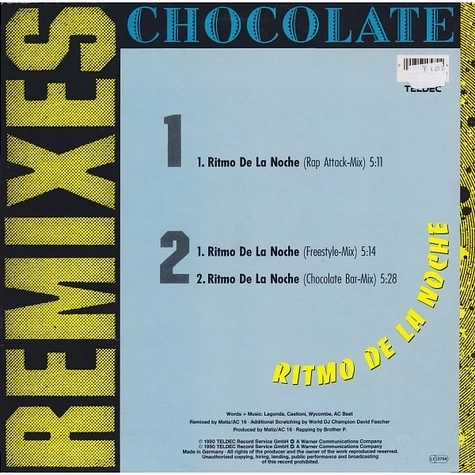 Chocolate - Ritmo De La Noche (Remixes)