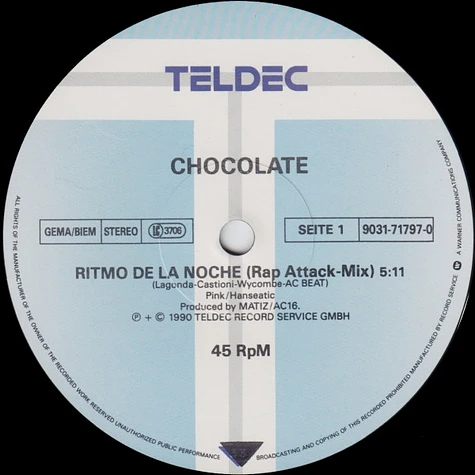 Chocolate - Ritmo De La Noche (Remixes)