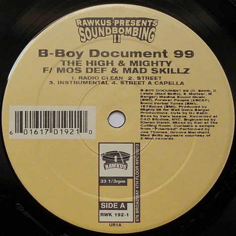 The High & Mighty / Reflection Eternal - B-Boy Document 99 / Chaos