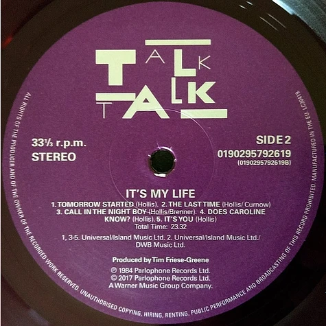 Talk Talk - It's My Life