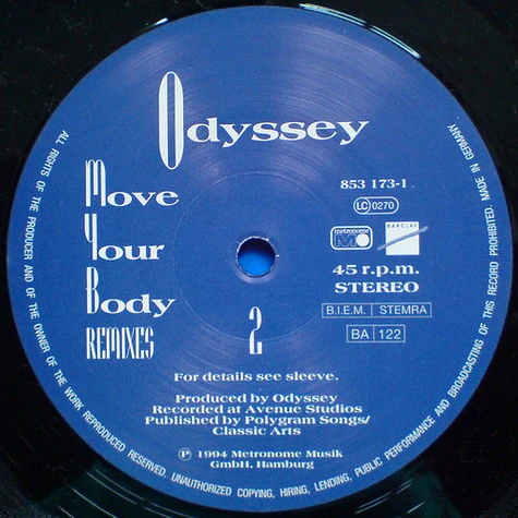 Odyssey - Move Your Body (Remixes)