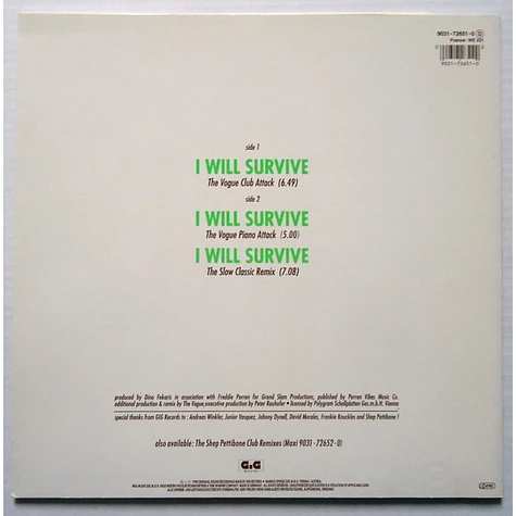 Gloria Gaynor - I Will Survive (The Classic & Vogue Remixes)