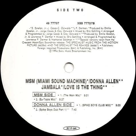 Miami Sound Machine, Donna Allen - Jambala / Love Is The Thing