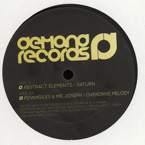 Abstract Elements / Pennygiles & Mr Joseph - Saturn / Overdrive Melody