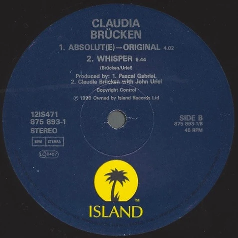 Claudia Brücken - Absolut[e] [Shooting Star 12" Mixed By Pascal Gabriel] - Shooting For The Stars