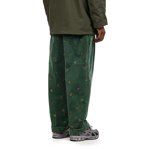 Beams Plus - 2 Pleats Trousers Corduroy Embroidery Like On Skier Print