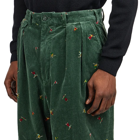 Beams Plus - 2 Pleats Trousers Corduroy Embroidery Like On Skier Print