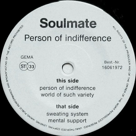 Soulmate - Person Of Indifference