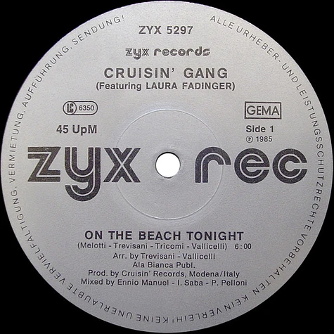 Cruisin' Gang - On The Beach Tonight