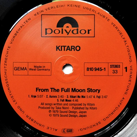 Kitaro - From The Full Moon Story