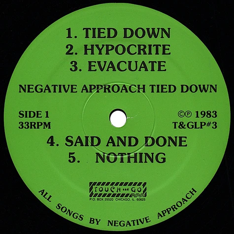 Negative Approach - Tied Down