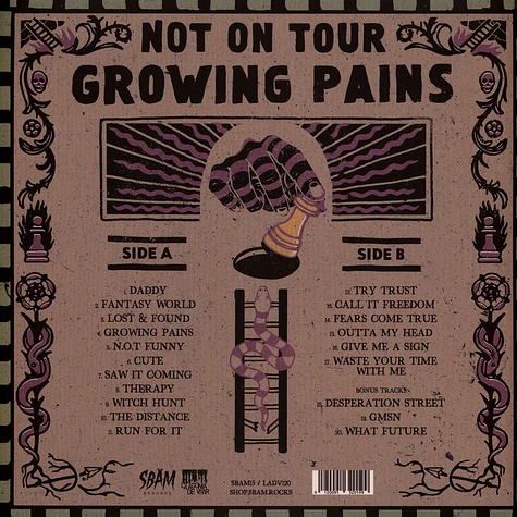 Not On Tour - Growing Pains Blue & Black Splatter On Purple Vinyl Edition