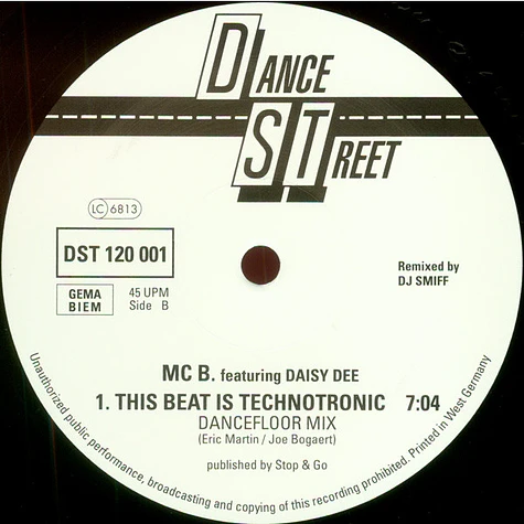 MC B Featuring Daisy Dee - This Beat Is Technotronic (Remix By DJ Smiff)