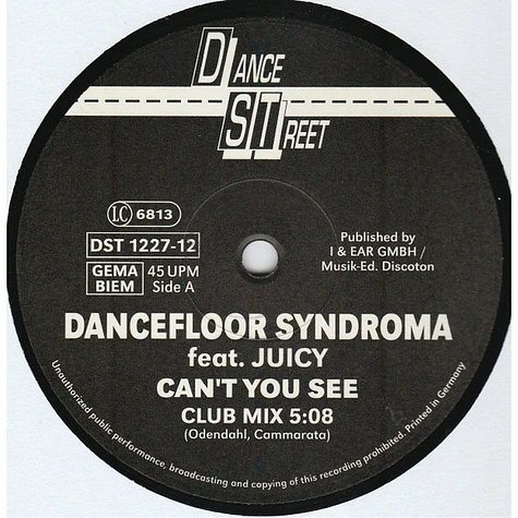 Dancefloor Syndroma Feat. Juicy - Can't You See