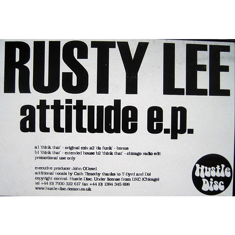 Rusty Lee - Attitude E.P.