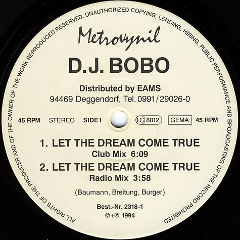 DJ BoBo - Let The Dream Come True