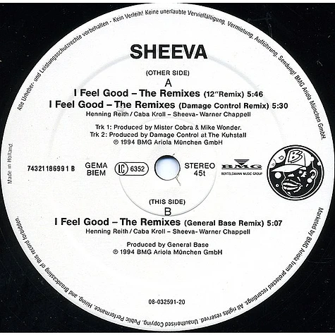 Sheeva - I Feel Good (The Remixes)