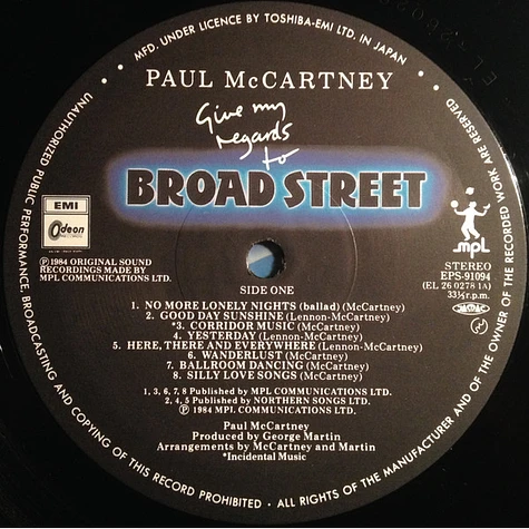 Paul McCartney - Give My Regards To Broad Street