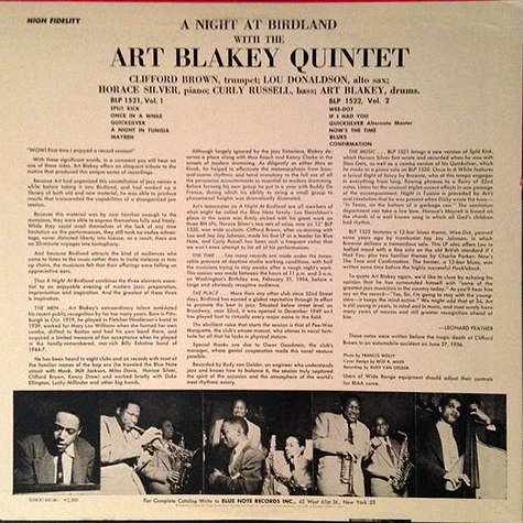 Art Blakey Quintet - A Night At Birdland, Volume 2