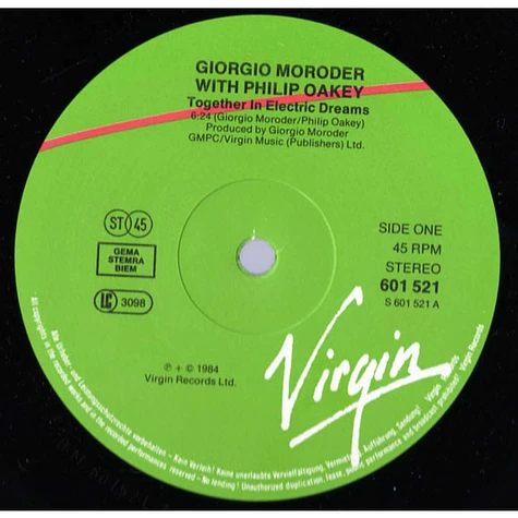 Giorgio Moroder with Philip Oakey - Together In Electric Dreams (Extended)