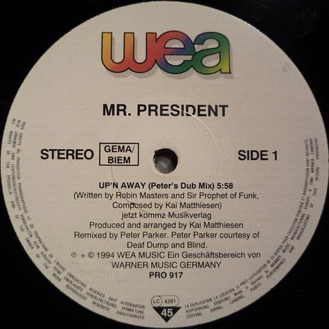 Mr. President - Up'n Away (House Remixes)