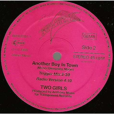 Two Girls - Another Boy In Town