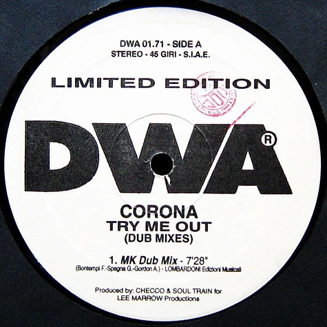 Corona - Try Me Out (Dub Mixes)