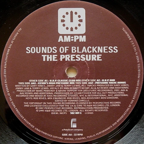 Sounds Of Blackness - The Pressure (U.B.P. / Cevin Fisher Mixes)