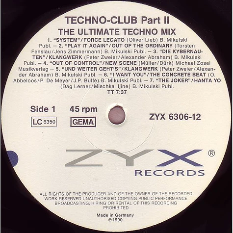 V.A. - Techno-Club Part II (The Ultimate Techno Mix)