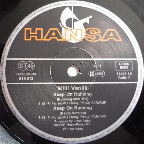 Milli Vanilli - Keep On Running