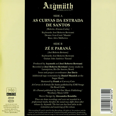 Azymuth - As Curvas Da Estrada De Santos / Ze E Parana