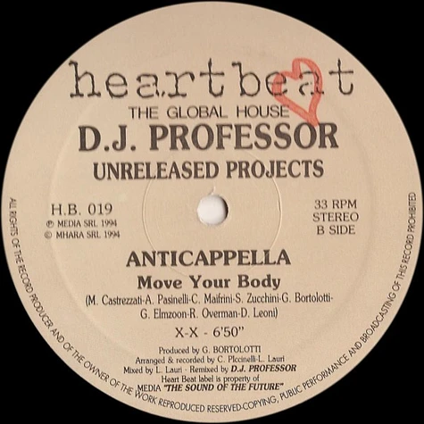 DJ Professor Presents Patric Osborne / Anticappella - Unreleased Projects