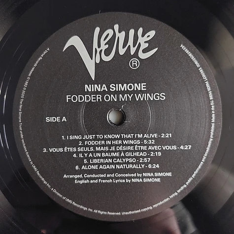 Nina Simone - Fodder On My Wings