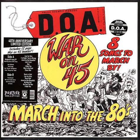 DOA - War On 45 - 40th Anniversary Bonus Tracks White Vinyl Edition