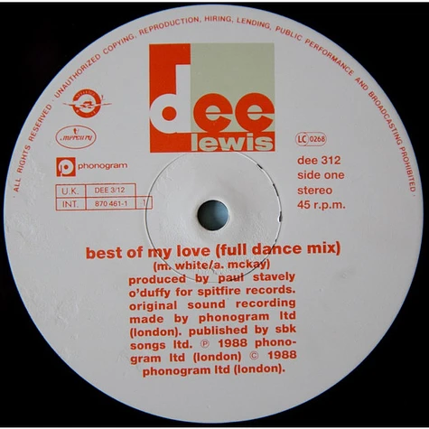 Dee Lewis - The Best Of My Love