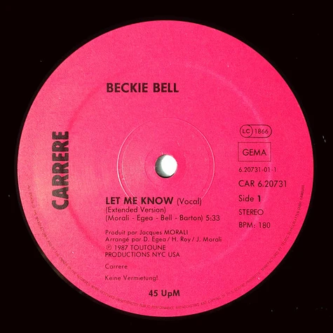 Beckie Bell - Let Me Know