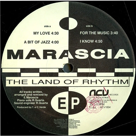 Marascia - The Land Of Rhythm EP