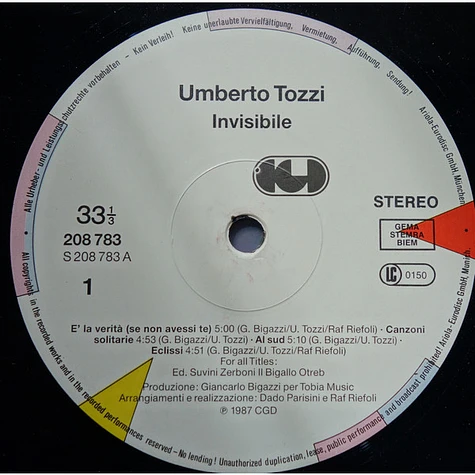 Umberto Tozzi - Invisibile